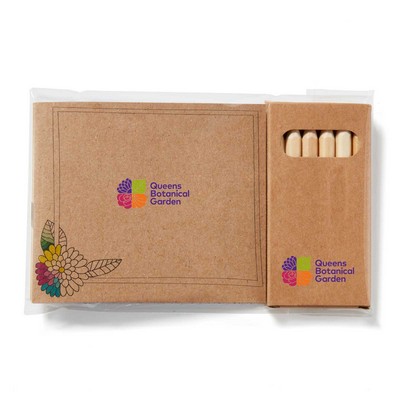 Jornikolor Flowers Adult Coloring Book & 6-Color Pencil Set