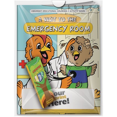 Combo Pack - "A Visit to the Emergency Room" Coloring Book & 4-Pack of Crayon in a Poly Bag